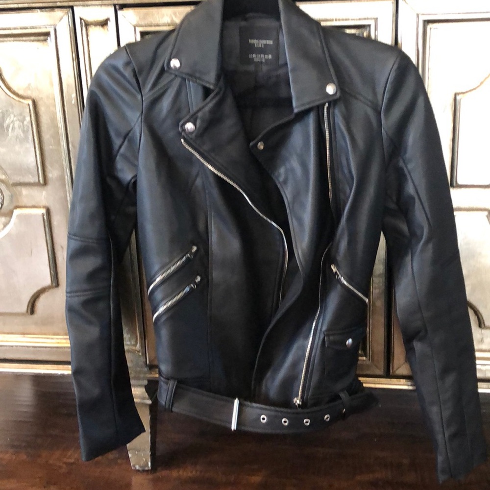 Black leather jacket